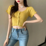 Salt Gentle Lace Short-Sleeved T-Shirt Knit New Comfortable Small High-Waist Short