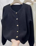 Soft Waxy Style Sweater Cardigan Girl 2024 Autumn And Winter Lazy Wind High-Level Knitted Jacket Chic Jacket-Outfit