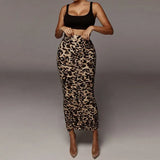 Print High Waist Women Bodycon Skirt Split Stretch Slim Sexy Tight Pencil Skirts Female 2022 Party Night Club Summer