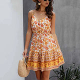 Summer Women Dress Buttons Cotton Mini Sundress Fashion Sexy Short Backless Slip Elastic Waist 2021 Sleeveless