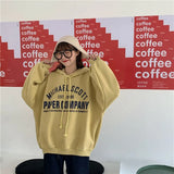 Women Letters Medium-long Warm Harajuku Bf Womens Korean Style with Pockets Students Loose Casual New Arrivals