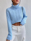 Autumn And Winter New Women's High-Neck Long-Sleeved Sleeve Thighs Short