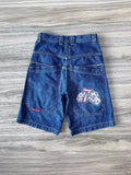 Shorts, Y2K Pants, Harajuku, Hip-Hop, Lucky Seven, Vintage Blue Baggy Jeans-Outfit