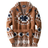 Men's Heavy Industry Plus Flower Sweater Autumn And Winter Thick Cardigan With Knit Coat