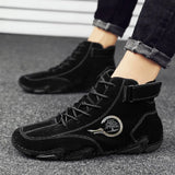 All-match Men Ankle Boots Outdoor Quality Male Casual Shoes Fashion Lace-up Soft Comfort Sneaker Handmade