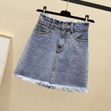 Size Women's High Waist Denim Skirt 2020 New Spring Summer Skirt Large Size Wild Bag Hip Casual A-Line Short Skirt