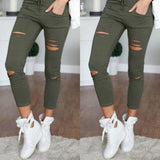 Slouchy Women's Casual Pencil Ripped