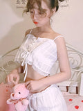 Party Sannian Women Set Summer 2022 New Sweet Girl Lace Suspender Pajamas+shorts Pajamas Home Service Two-piece Suit Ladies
