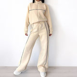 New Casual Long-Sleeved Sweatshirt With Striped Trousers Fashion Suit For