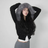 Cloth Forget Camouflage Printed Hair Splicing Cap Plus Velvet Short Jacket Hottie Waist Zipper Open Shirt