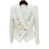 Autumn And Winter New Star Fashion Tuxedo Side Rough Flowers To Repair Suit