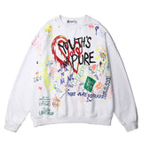 Hip Hop Sweatshirt Women Autumn Fashion Cotton Graffiti Print Hoodies Women High Street Tops Harajuku Long Sleeve Loose