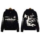 High Street Ins Minority Retro Print Letters Loose Hooded Sweaters For Men And Women In Autumn And Winter-Outfit