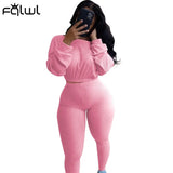 Streetwear Autumn Winter 2 Two Piece Set Women Tracksuit Bodycon Long Sleeve Crop Top Pants Women Matching Set Sexy