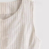 New Striped Buckle In Spring Is Decorated With Long Casual Fashion Vest-Outfit