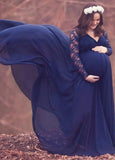 Lace V-neck Full Sleeve Pregenant Evening