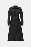 Belted Button Down Pleated