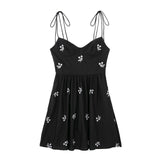 Autumn Flower Embroidered Poplin Blouse 0881034 Halter Skirt 0881404-Outfit