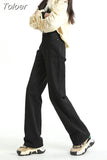 Korean Long Trousers Casual Denim Pants Simple Female Spring 2023 Straight Loose Women's Wide Leg Jeans Pink Purple