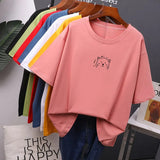Kawaii Summer T Shirt Women 2020 New O Neck Oversized Tees 100% Cotton Loose Tees Soft Casual Female Tops 7