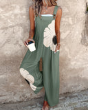 New Summer New Women's Printed Retro Jumpsuits Loose Sleeveless