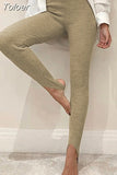 Skinny Elastic High Waist Stretchy Sports Sweatpants Women Trousers Slit Fashion Flared Leggings Joggers 2023