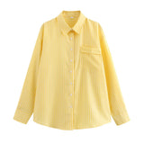Women's ZA Temperament Spring New Temperament Commute Loose Striped