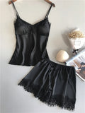 2019 Hanging Pyjamas Women's Summer Sexy Ice Wire Two-Piece Set With Silk Shorts Gathering Big-Size Thin