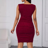 Solid-Color V-Neck Solid-Colored Sleeveless Sleeve-Less Sleeve-Bless Women's