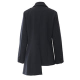 New Heavy Industry Splicing Bump Color Irregular Tailoring Blazer Top Female