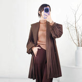 Folds 2025 Spring And Summer New High-End Slimy Skirt Design Dopamine Broken Flower Wrinkles Half