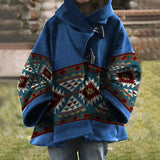 Winter Wish Amazon Ebay Autumn And Winter New Lady Loose Retro Print Wool Coat 5 Color 8