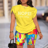 Summer New Women's Temperament Digital Printing Round-Neck Short-Sleeved