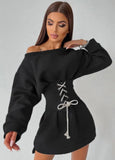 Casual Lace-Up Sweatshirt