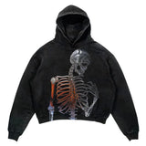 Street Gothic Casual Letter Blast Print Pattern Men Clothing Fashion Hoodie Harajuku Retro Y2K Hoodie sweatshirt-Outfit