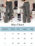 2022 Y2K Denim Cargo Pants High Waist Jeans Woman Fairy Baggy Low Rise Print Straight Trousers Women Clothing