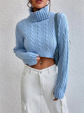 Autumn And Winter New Women's High-Neck Long-Sleeved Sleeve Thighs Short