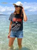 Women Casual T-Shirt Tops Retro Eagle Graphic O-Neck Short Sleeve Summer Tshirt Femme High Street Fashion Tops Tee-Outfit