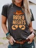 Women Print Clothes Fashion T-shirts Rodeo Nights Cowboy Bull T-Shirt Tee New Lovely Female Tops Y2k