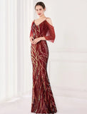 Sequin Strap Mermaid Long Evening