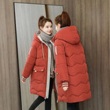 Quality Winter Jacket Women Parker Thick Down Cotton Jacket Large Size Mid-Long Hooded Outerwear Women Warm Winter