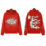 High Street Ins Minority Retro Print Letters Loose Hooded Sweaters For Men And Women In Autumn And Winter-Outfit