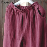 Cotton Linen Pants For Women Vintage Spring Autumn New Loose Casual Pants Women Long Pants Fashion Harem Pant