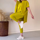The Autumn Of 2025, The New Round-Neck Bat Shirt Is A Large-Size Loose Knitted Knitted Casual Two-Piece