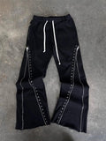 Spring New Trousers Heavy Knit Zipper Design Street Style Niche Fashion To Do The Same Thread Of Old Men And