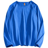 Men Cotton T-Shirts Men's Fashion Solid Color Long Sleeve Tees Male Simple Wild Casual O-NeckT Shirt