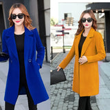 Autumn And Winter New Ebay Haired Women's Coat Double Buckle Coat Multi-Colored