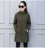 New Oversize Lightweight Padded jacket Winter Women Removable Hood Warm Cotton Clothes Plus Size L-9XL Long Parkas