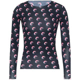 Summer Women'S Designer Moon Print T Shirt Lady Round Neck Long Sleeves Ice Silk Top Women Underwear Clothing