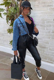 Purple Mermaid Cropped Denim Jean